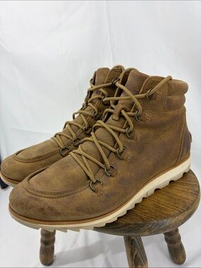 Sorel Harlow Lace-up Leather Ankle Bootie, Weathered Elk, Hiking Boots, Womens 9